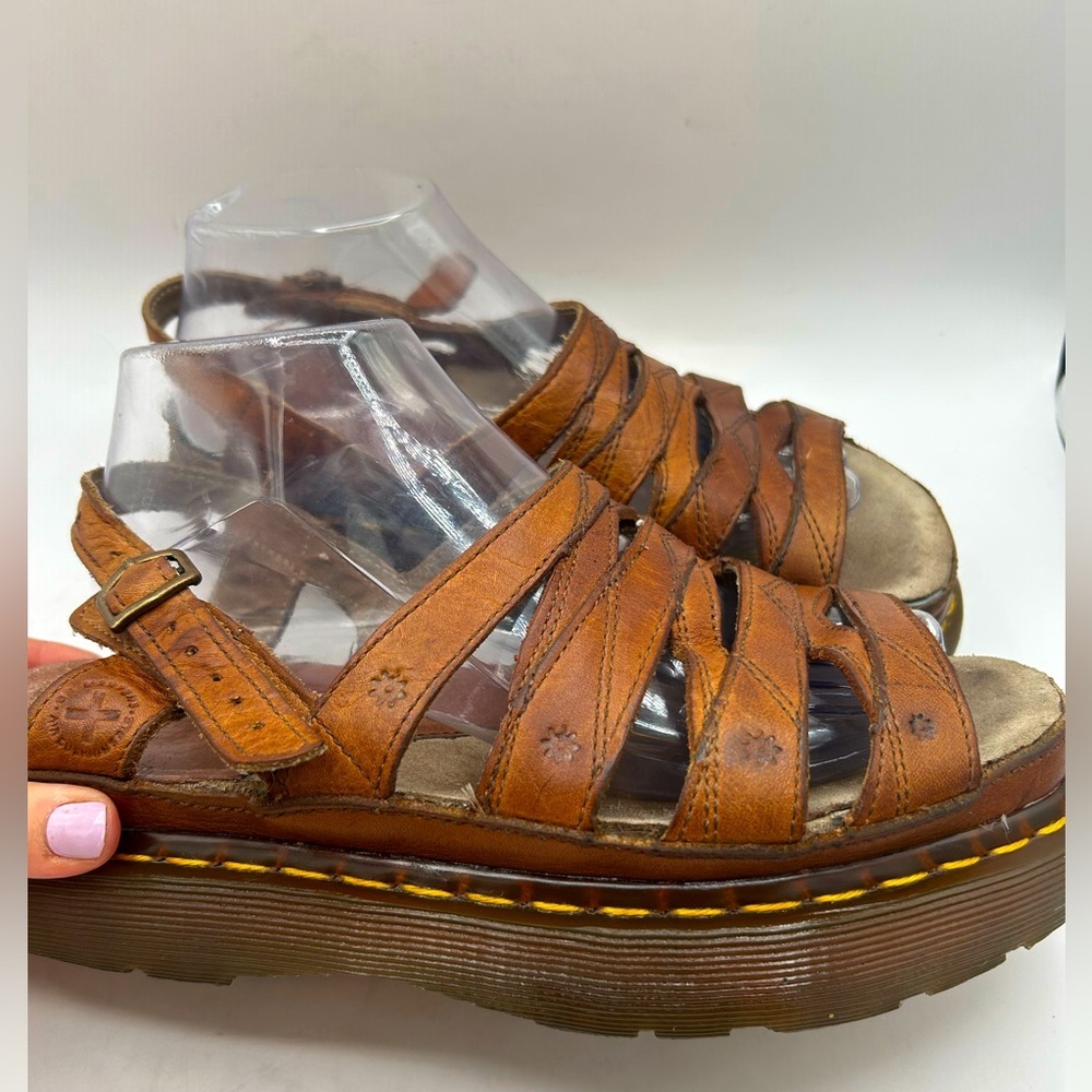 Vintage Dr. Martens Daisy Brown Leather Fisherman Sandals Chunky Women’s SZ 10 - Picture 12 of 17